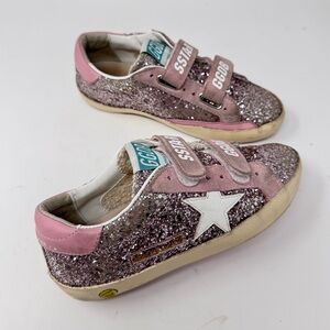 Kids Glitter Pink Low-Top Sneakers